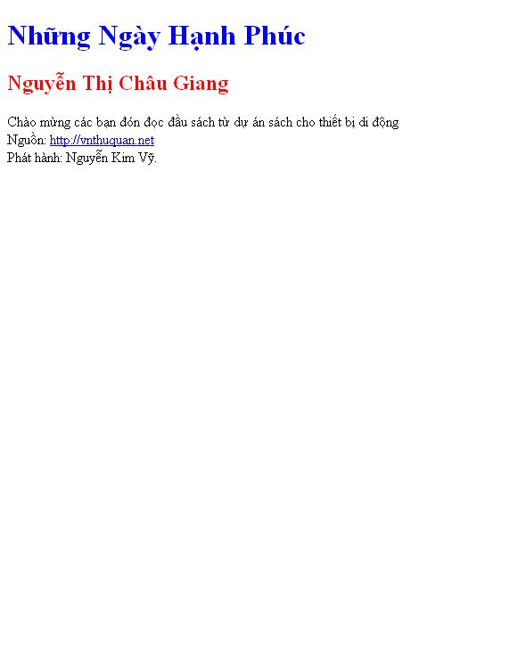 Những Ngày Hạnh Phúc