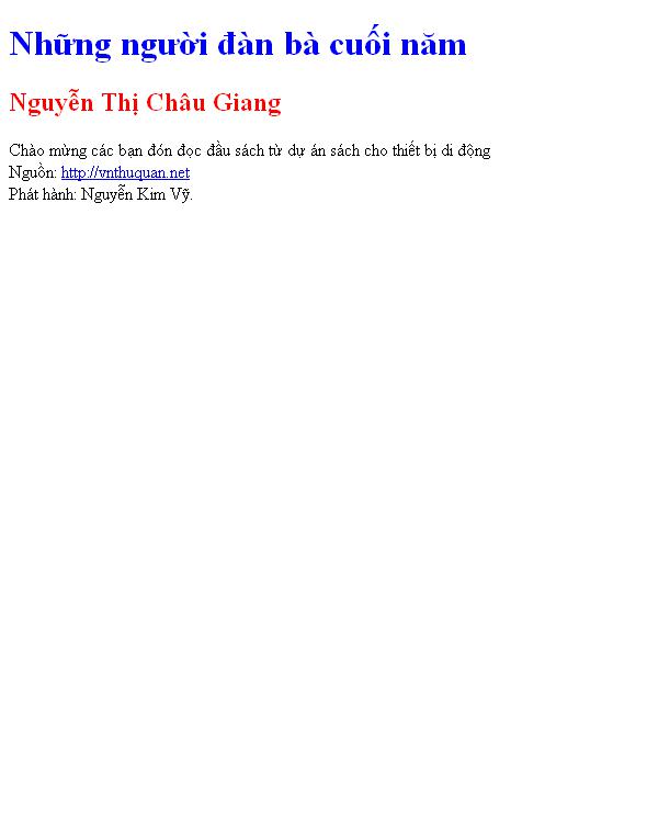 Những người đàn bà cuối năm