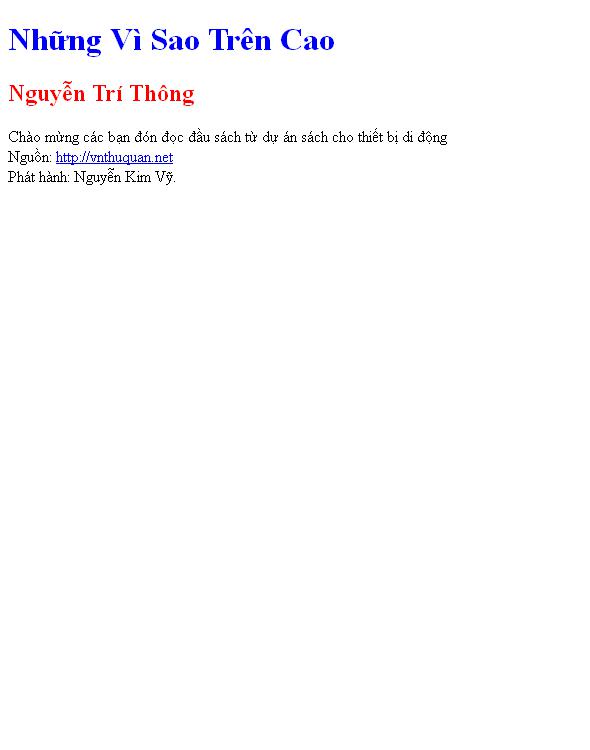 Những Vì Sao Trên Cao