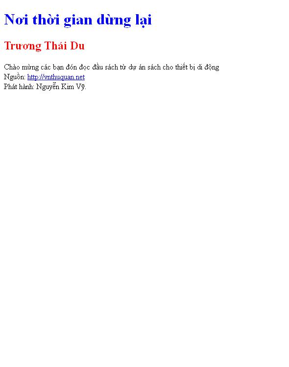Nơi thời gian dừng lại