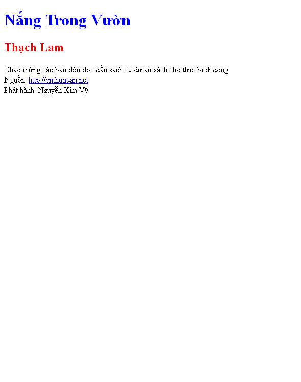 Nắng Trong Vườn