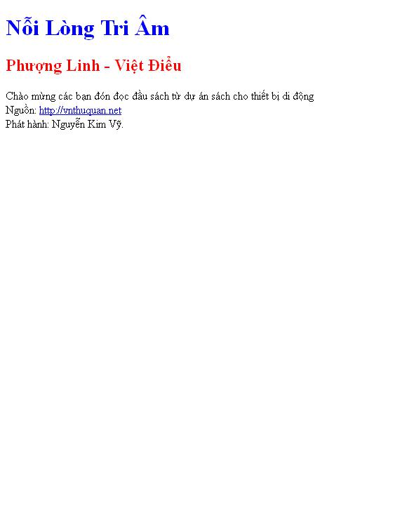 Nỗi Lòng Tri Âm