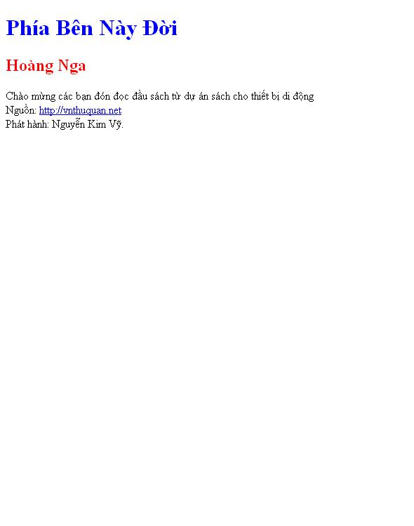 Phía Bên Này Đời