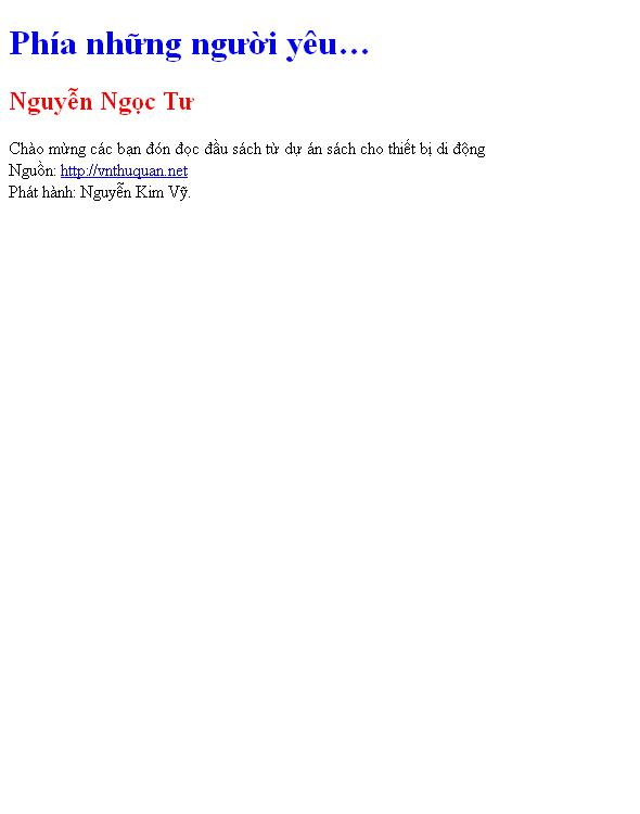Phía những người yêu…