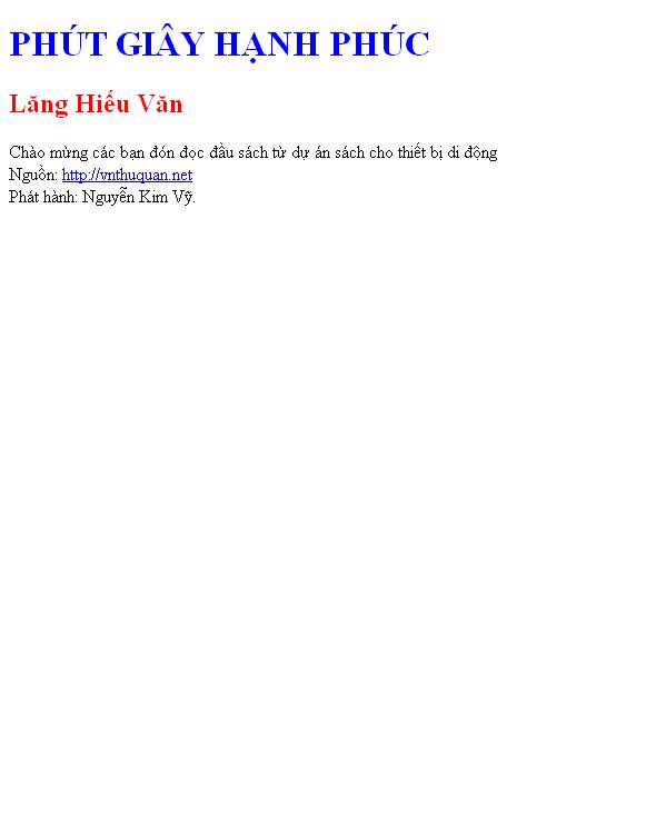 PHÚT GIÂY HẠNH PHÚC