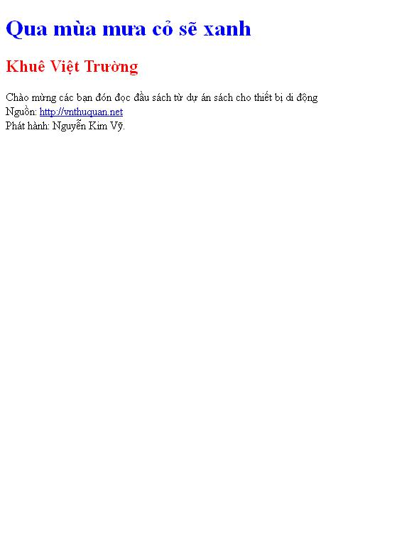 Qua mùa mưa cỏ sẽ xanh