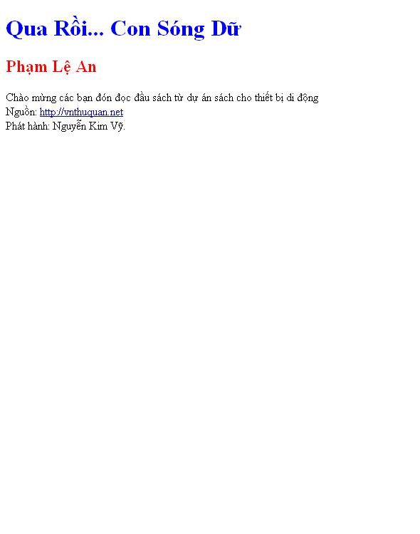 Qua Rồi... Con Sóng Dữ