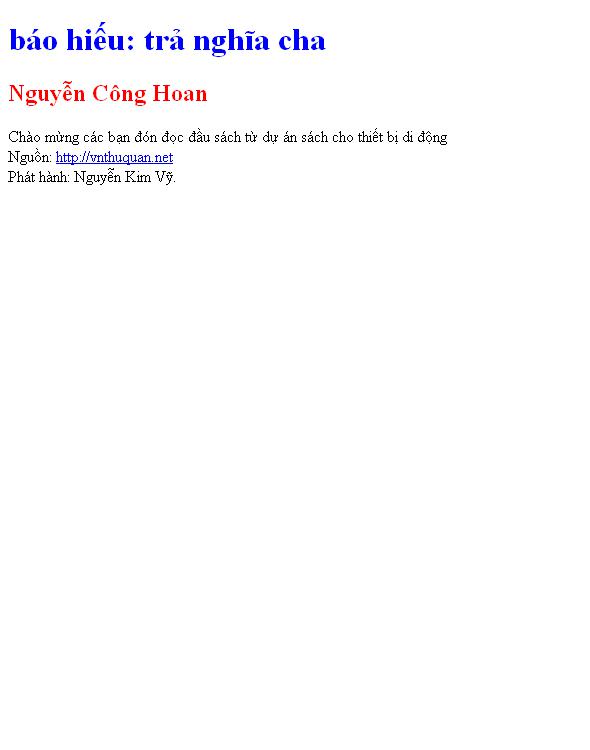 báo hiếu: trả nghĩa cha