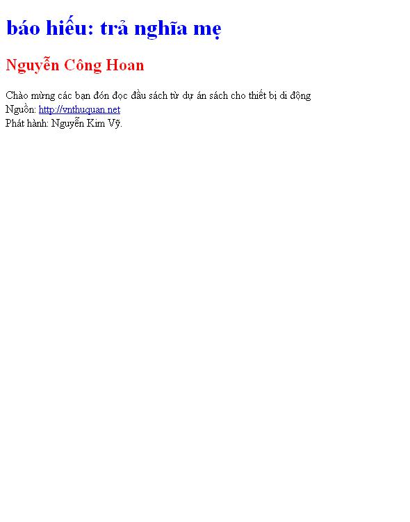 báo hiếu: trả nghĩa mẹ