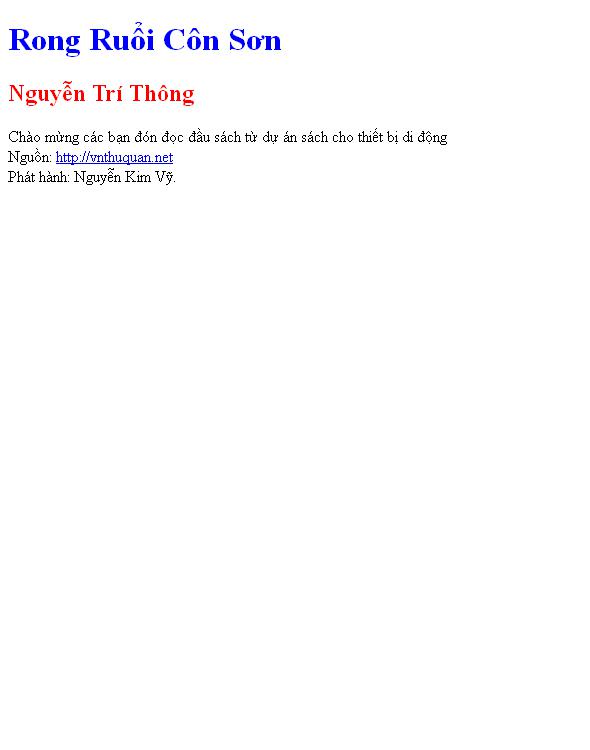 Rong Ruổi Côn Sơn