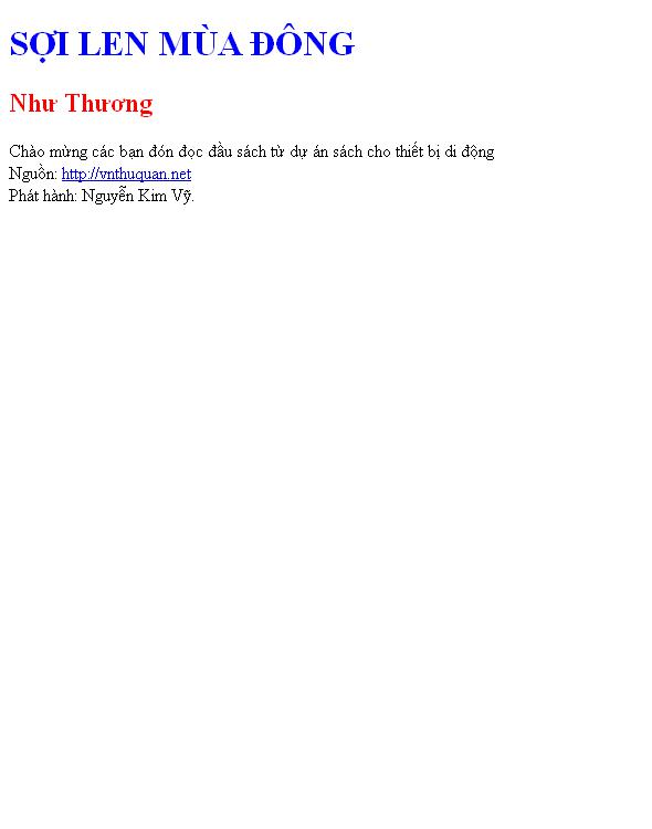 SỢI LEN MÙA ĐÔNG