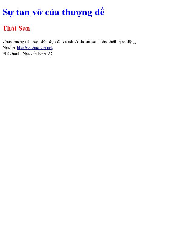 Sự tan vỡ của thượng đế