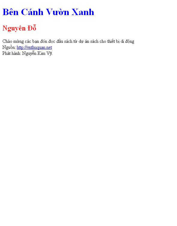 Bên Cánh Vườn Xanh