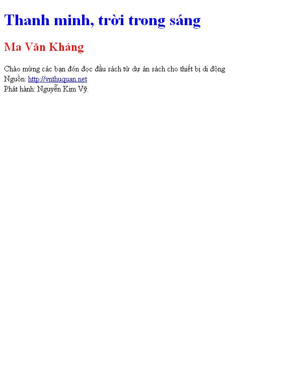 Thanh minh, trời trong sáng