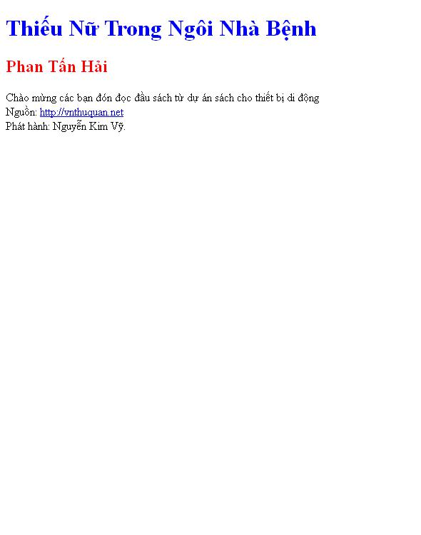 Thiếu Nữ Trong Ngôi Nhà Bệnh