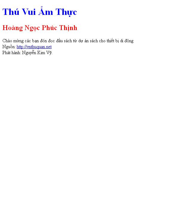 Thú Vui Ẩm Thực