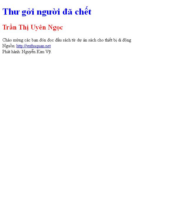 Thư gởi người đã chết