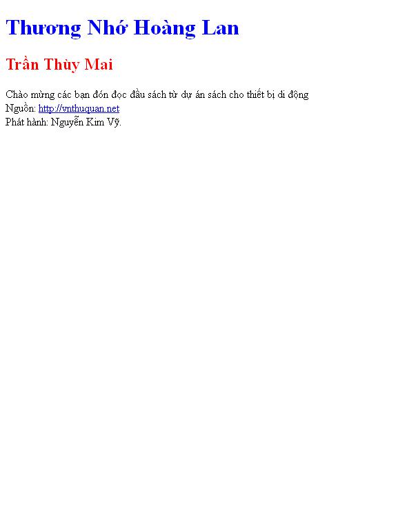 Thương Nhớ Hoàng Lan