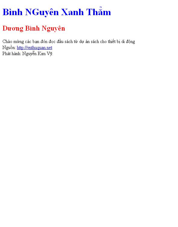 Bình NGuyên Xanh Thẳm