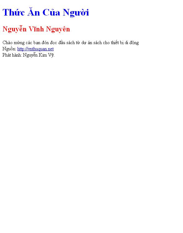 Thức Ăn Của Người