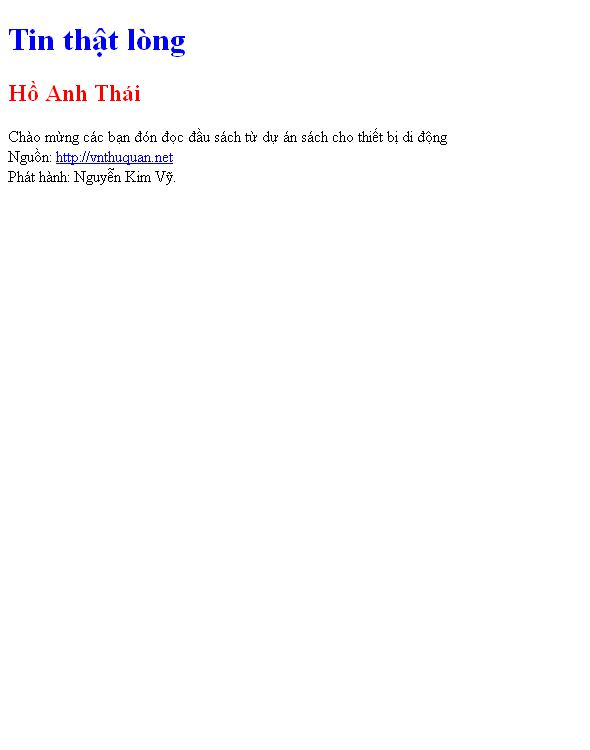 Tin thật lòng