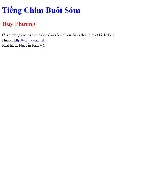 Tiếng Chim Buổi Sớm