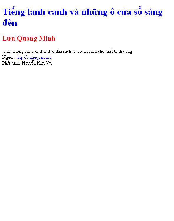 Tiếng lanh canh và những ô cửa sổ sáng đèn