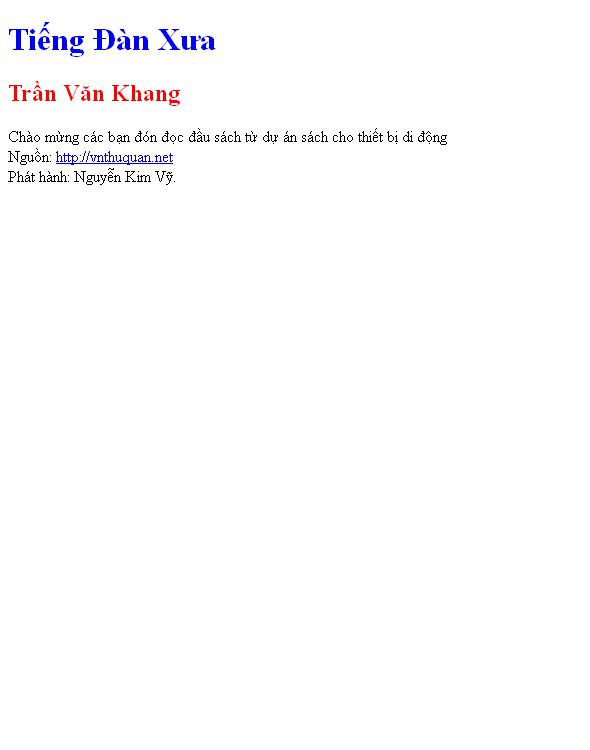 Tiếng Ðàn Xưa