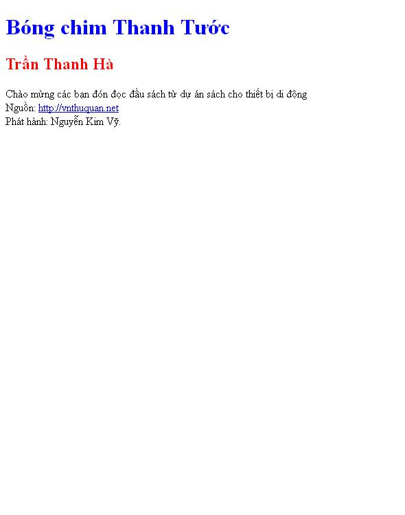 Bóng chim Thanh Tước