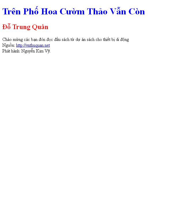 Trên Phố Hoa Cườm Thảo Vẫn Còn