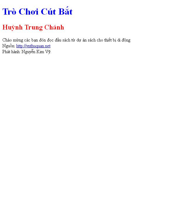 Trò Chơi Cút Bắt