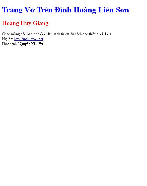 Trăng Vỡ Trên Đỉnh Hoàng Liên Sơn