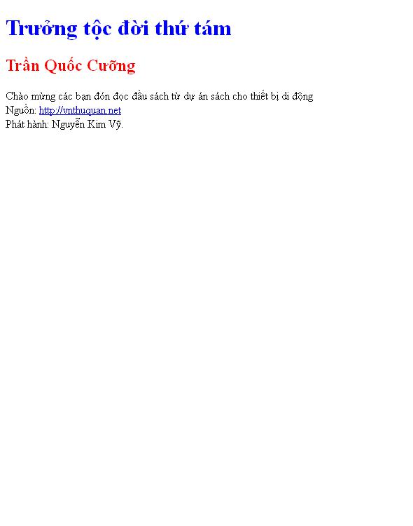 Trưởng tộc đời thứ tám