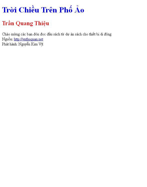 Trời Chiều Trên Phố Ảo