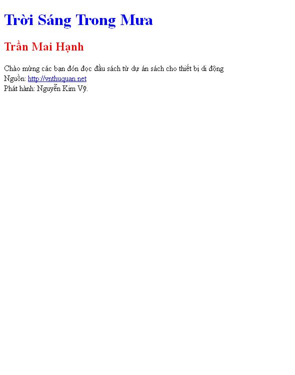 Trời Sáng Trong Mưa