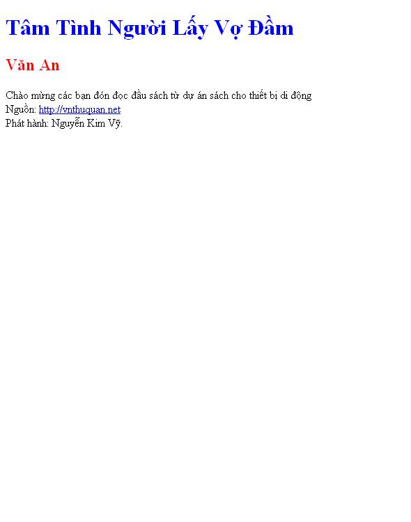 Tâm Tình Người Lấy Vợ Đầm