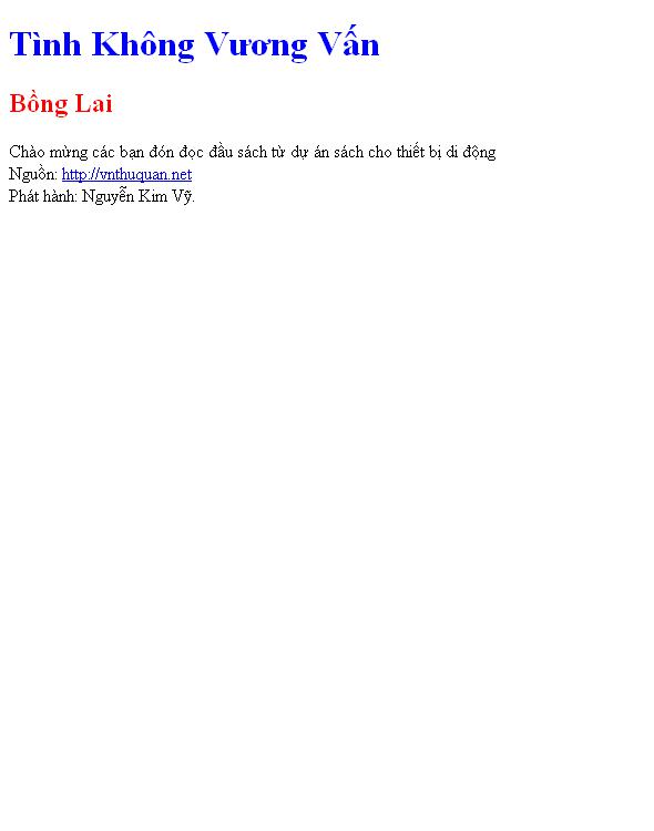 Tình Không Vương Vấn