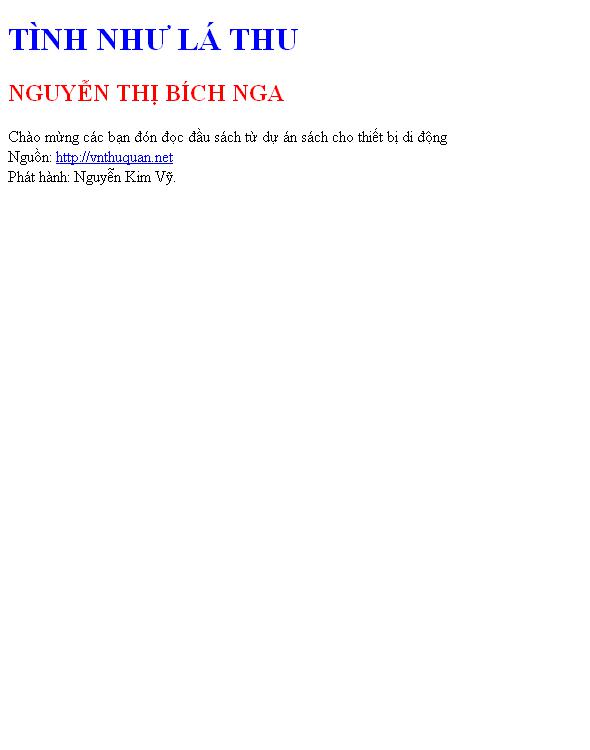 TÌNH NHƯ LÁ THU