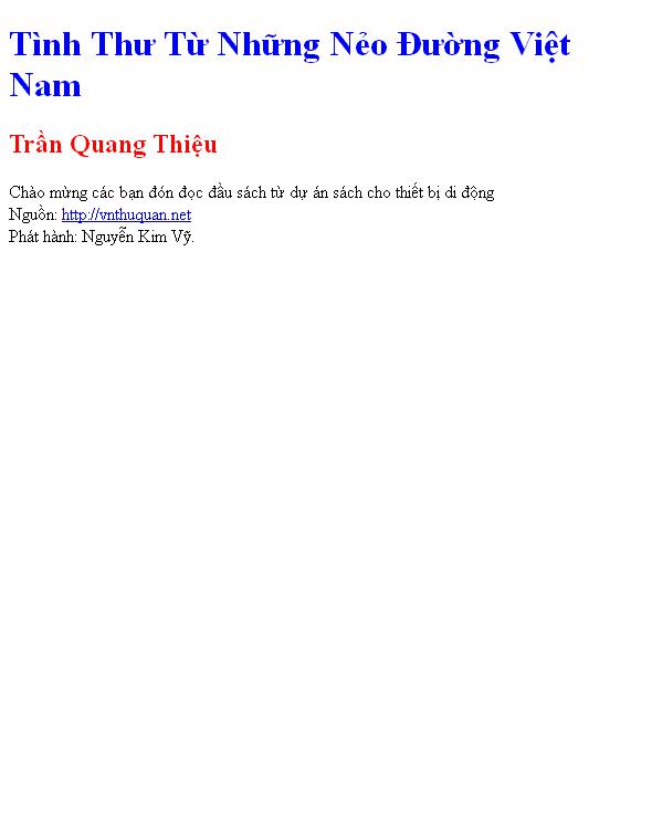 Tình Thư Từ Những Nẻo Đường Việt Nam