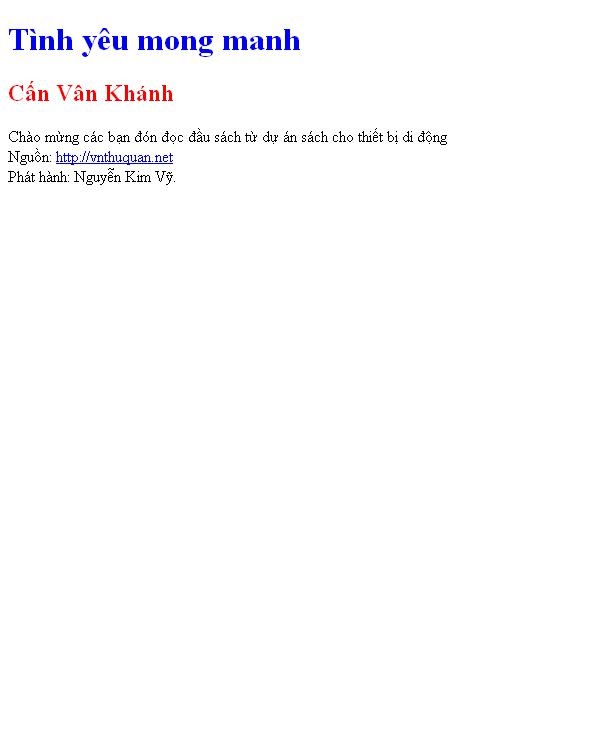 Tình yêu mong manh