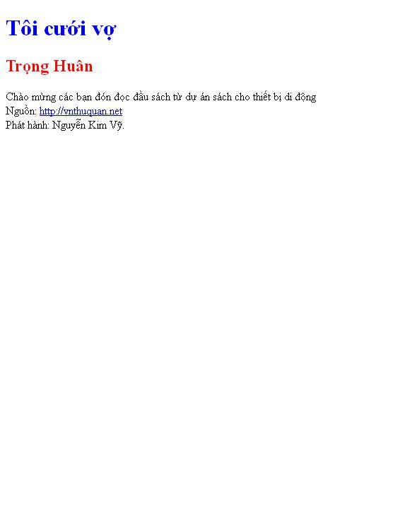 Tôi cưới vợ