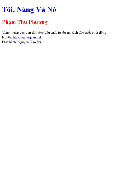 Tôi, Nàng Và Nó