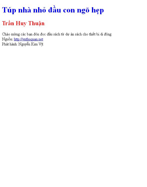 Túp nhà nhỏ đầu con ngõ hẹp