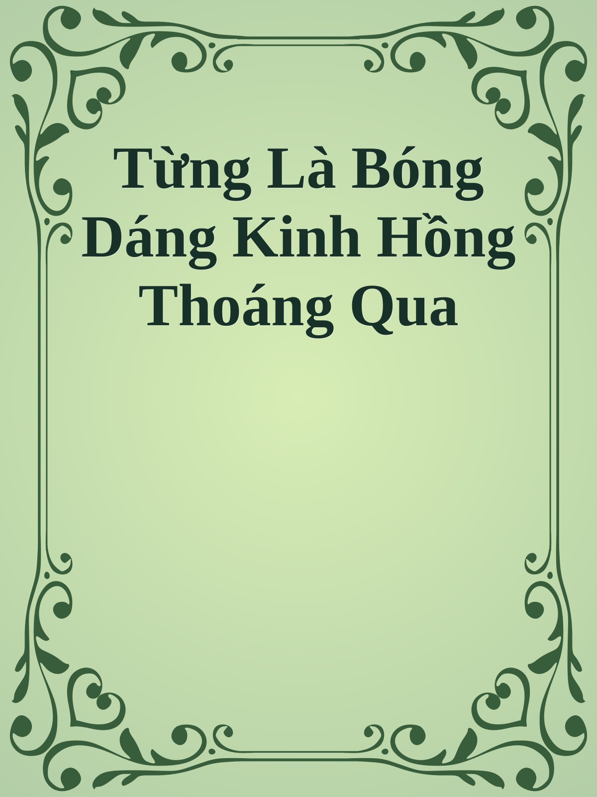 Từng Là Bóng Dáng Kinh Hồng Thoáng Qua