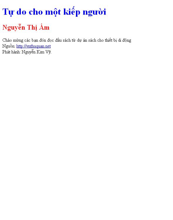 Tự do cho một kiếp người
