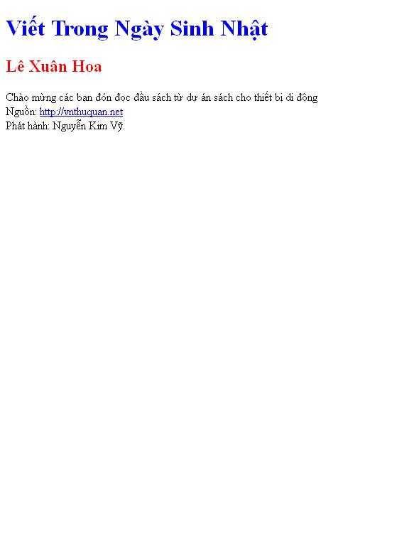 Viết Trong Ngày Sinh Nhật