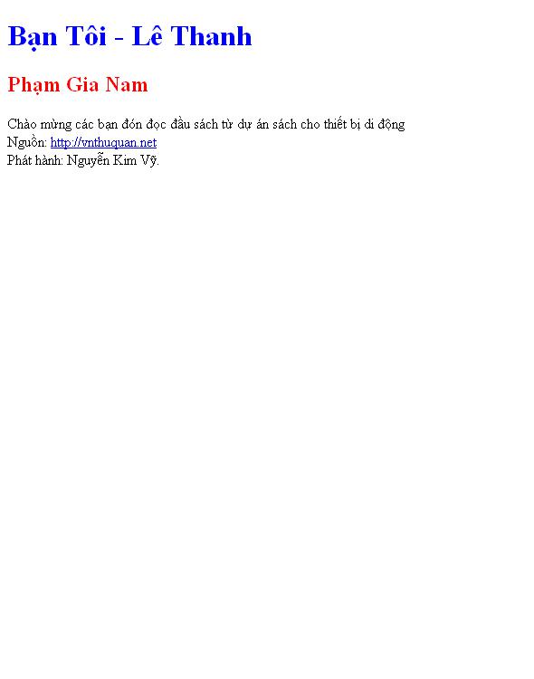 Bạn Tôi - Lê Thanh