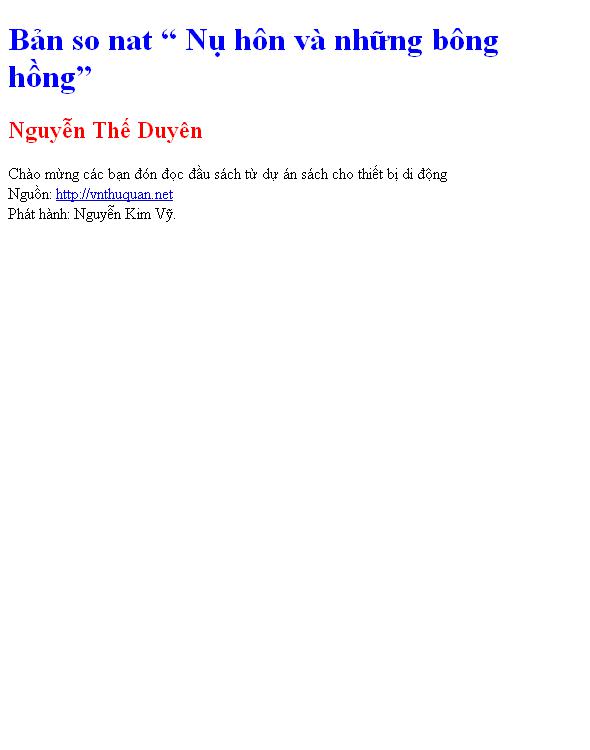 Bản so nat “ Nụ hôn và những bông hồng”