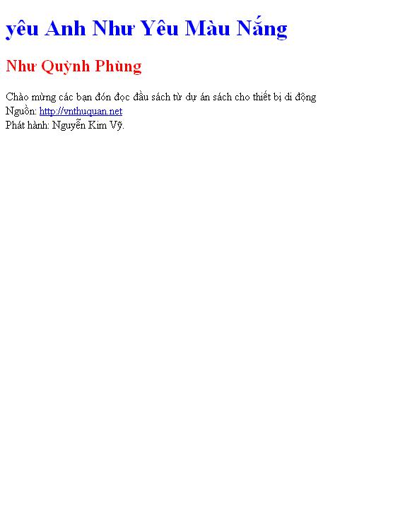 yêu Anh Như Yêu Màu Nắng