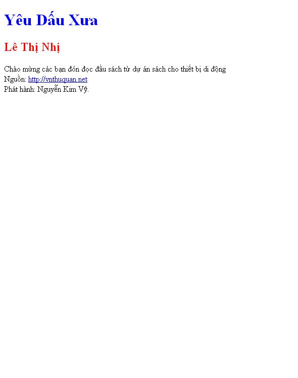Yêu Dấu Xưa